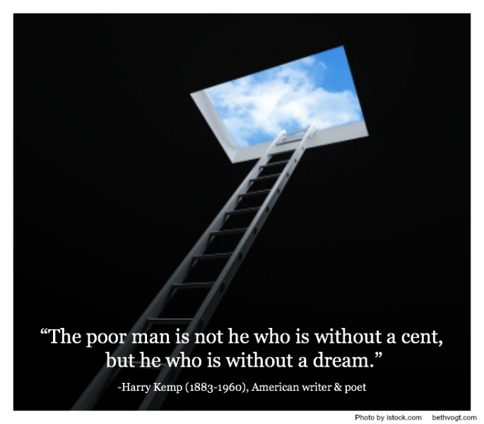 The poor man is without a dream. Kemp. 2014