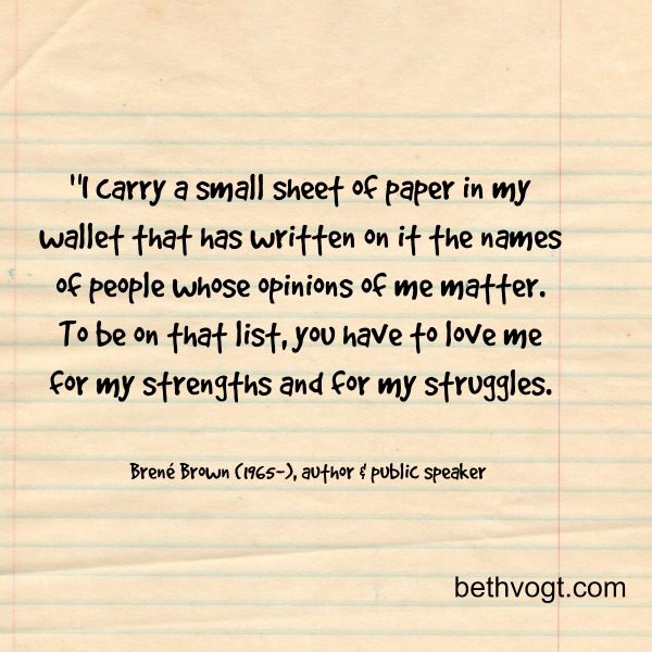 The list Brene Brown quote