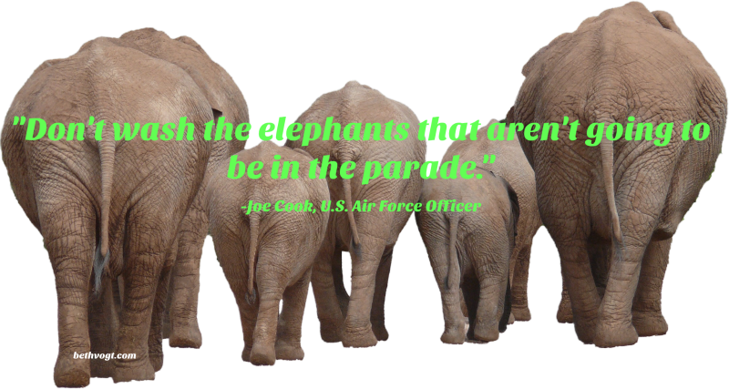 Don't wash the elephants